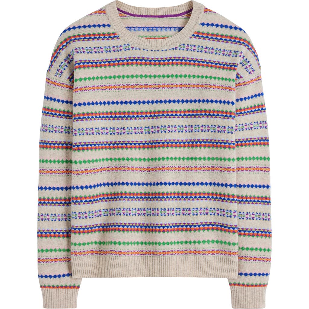 Boden Lydia Fair Isle Cashmere Sweater In Multi
