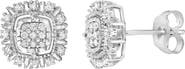 EFFY Sterling Silver Pavé Diamond Cushion Stud Earrings