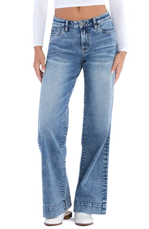 HINT OF BLU Mighty High Waist Wide Leg Jeans in City Blue 