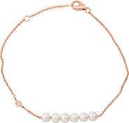 EFFY 14K Yellow Gold Diamond Fresh Water Pearl Accent Bracelet