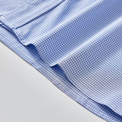 Regent Row Big And Tall Stanton Shirt Long Sleeve Button Down In Blue-microcheck