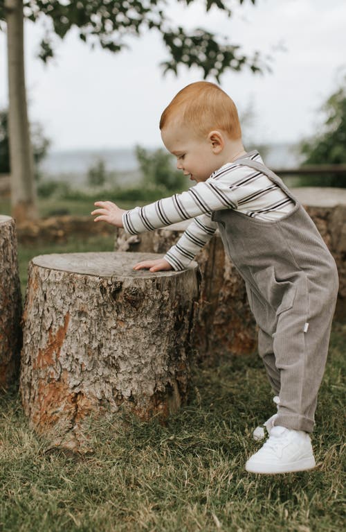 Firsts By Petit Lem Long Sleeve Top & Corduroy Overalls Set In Gray