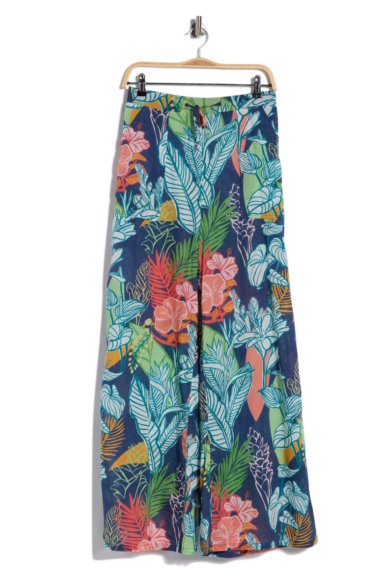 Enchanting Evelyn Wide Leg Cotton Pants, Alternate, color, NAVY