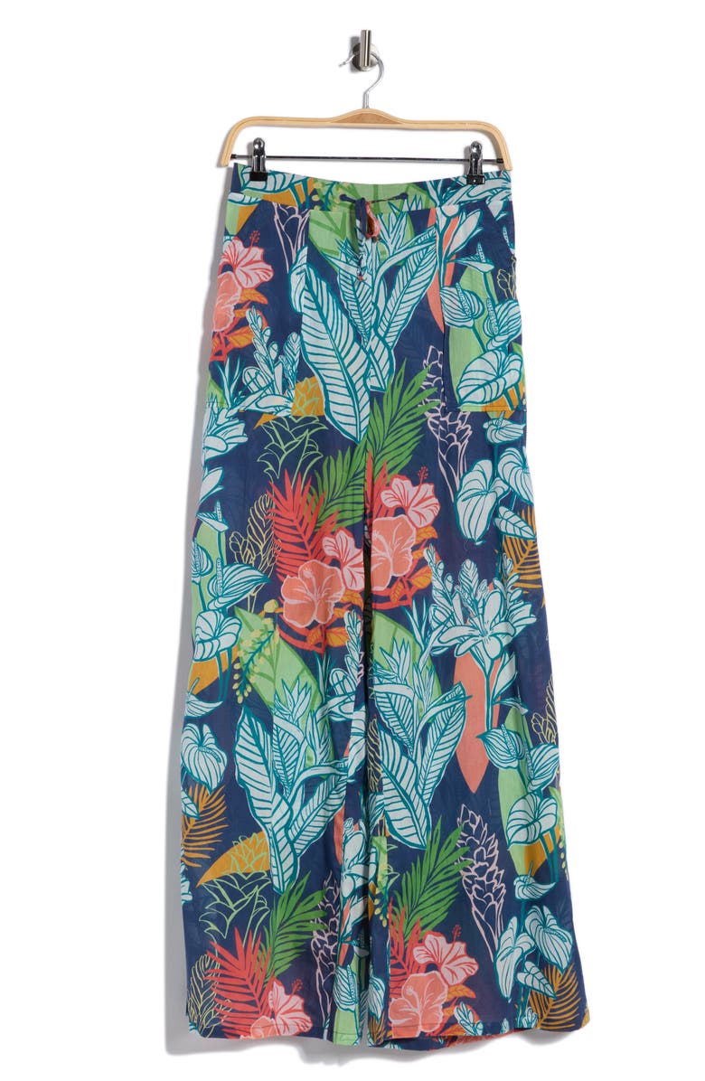 Tori Richard Enchanting Evelyn Wide Leg Cotton Pants, Main, color, Navy