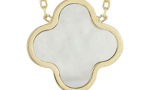 Ember Fine Jewelry 14k Gold Clover Inlay Pendant Necklace In Gold