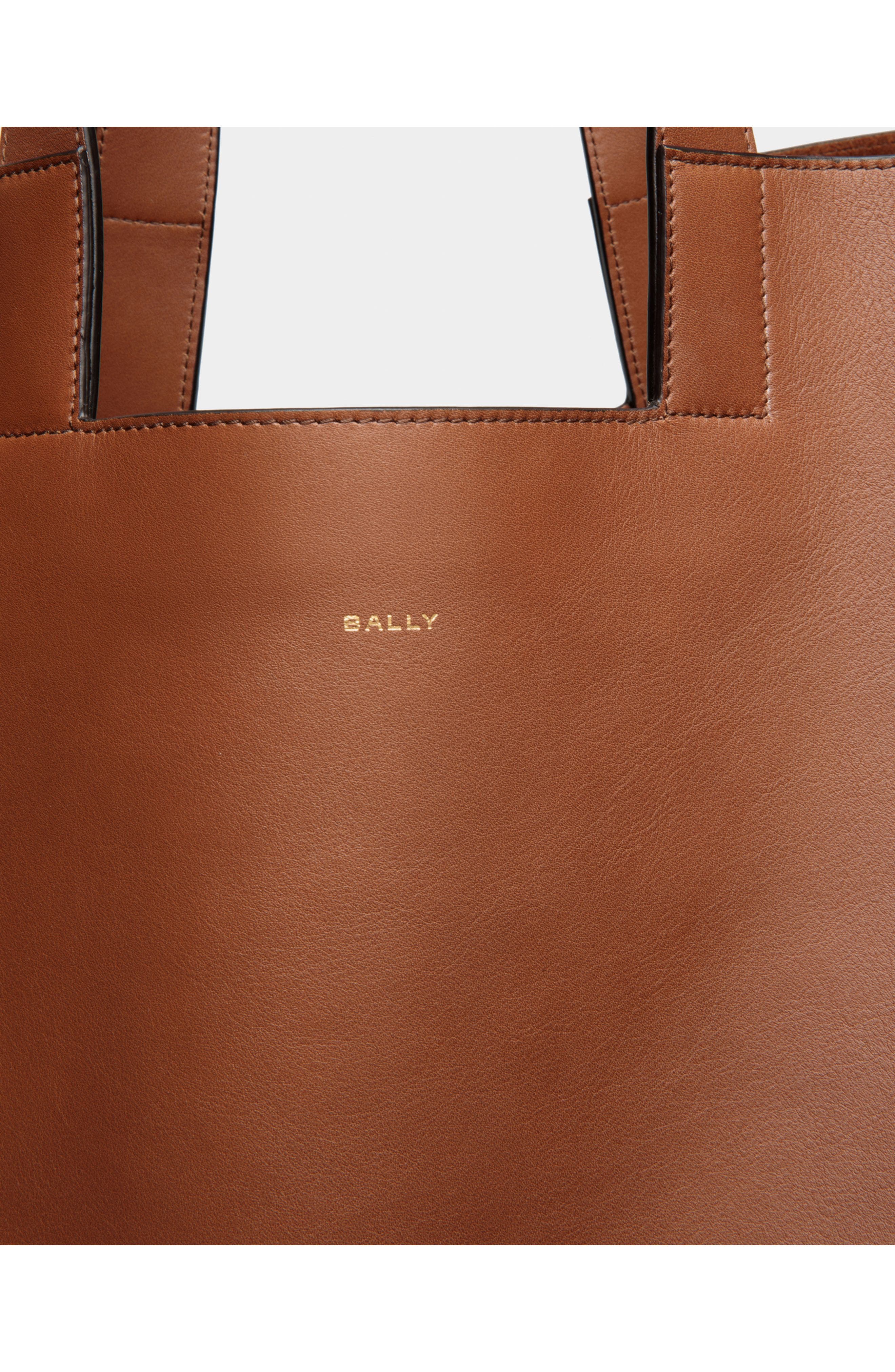 Bally Easy Bally Tote In Leather, Alternate, color, Brown