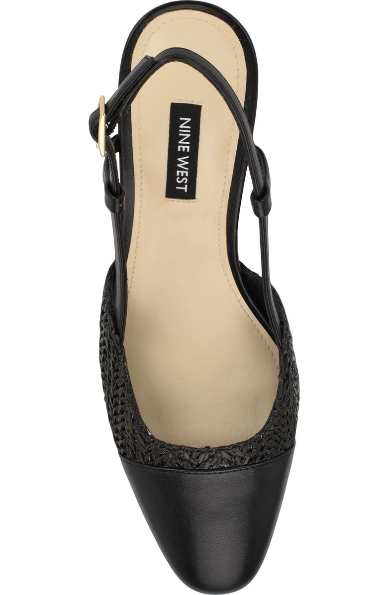 Nine West Unda Slingback Cap Toe Pump, Alternate, color, Black