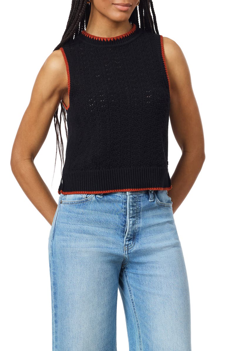 Scotch & Soda Pountelle Stitch Sweater Tank, Main, color, Black Night