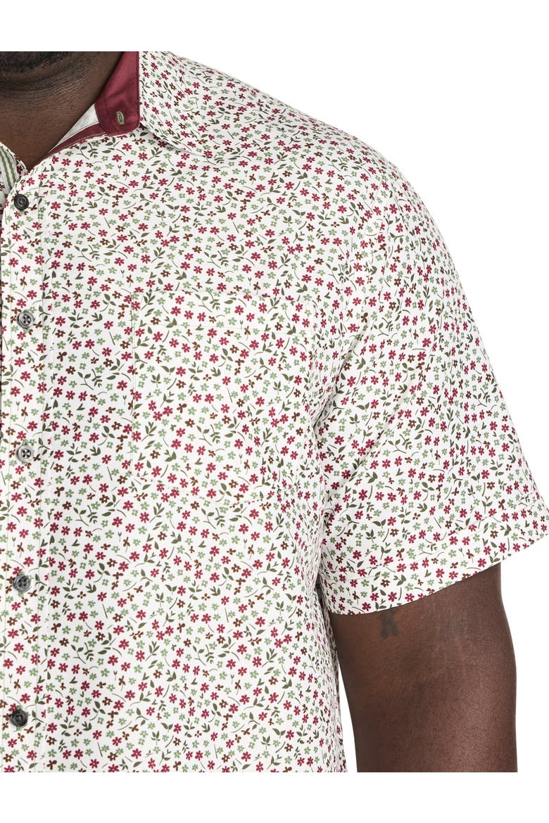Big & Tall Fall Floral Print Sport Shirt, Alternate, color, MULTI