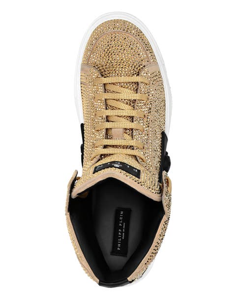 Hi-top Sneakers Money Kick$ Suede Gold Skull Women