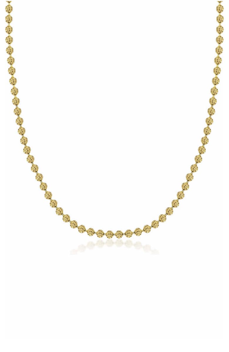 BEST SILVER Gold Plated Sterling Silver Moon Ball Chain Necklace, Main, color, Gold