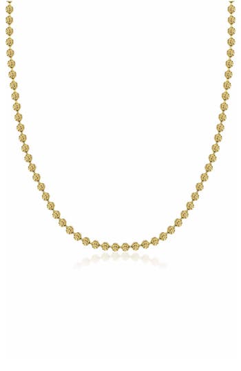 Best Silver Gold Plated Sterling Silver Moon Ball Chain Necklace In Gold