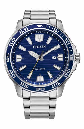 Citizen Eco Drive Stainless Steel Bracelet Watch, 45mm