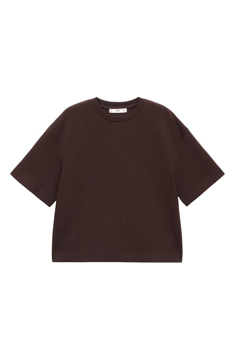 MANGO Selection Oversize Cotton Blend T-Shirt, Alternate, color, Brown