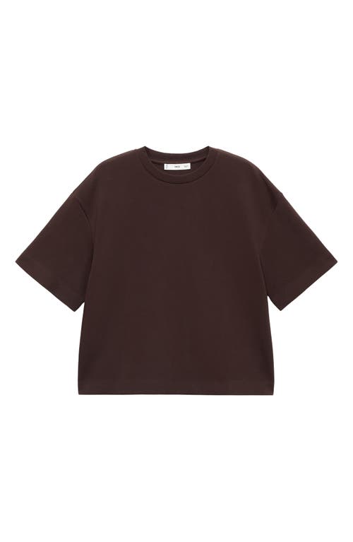 Mango Oversize Cotton Blend T-shirt In Brown