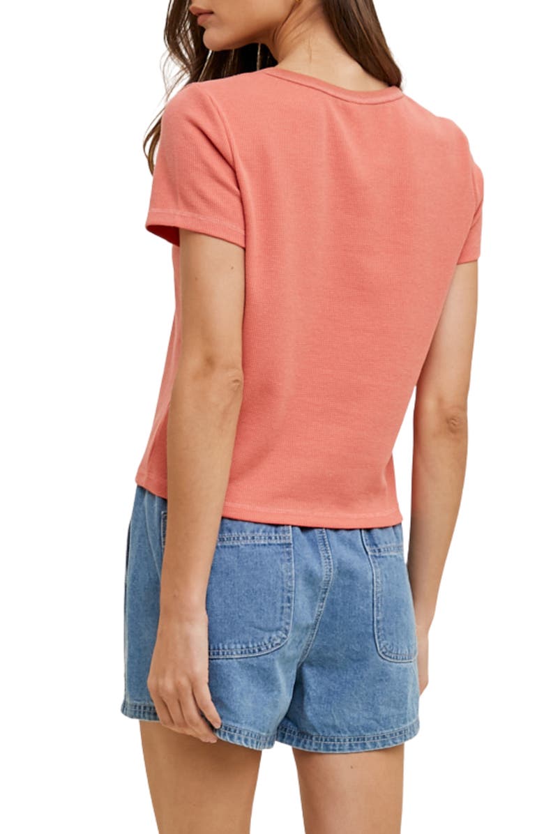 WISHLIST Mini Waffle Knit Tee, Alternate, color, Coral