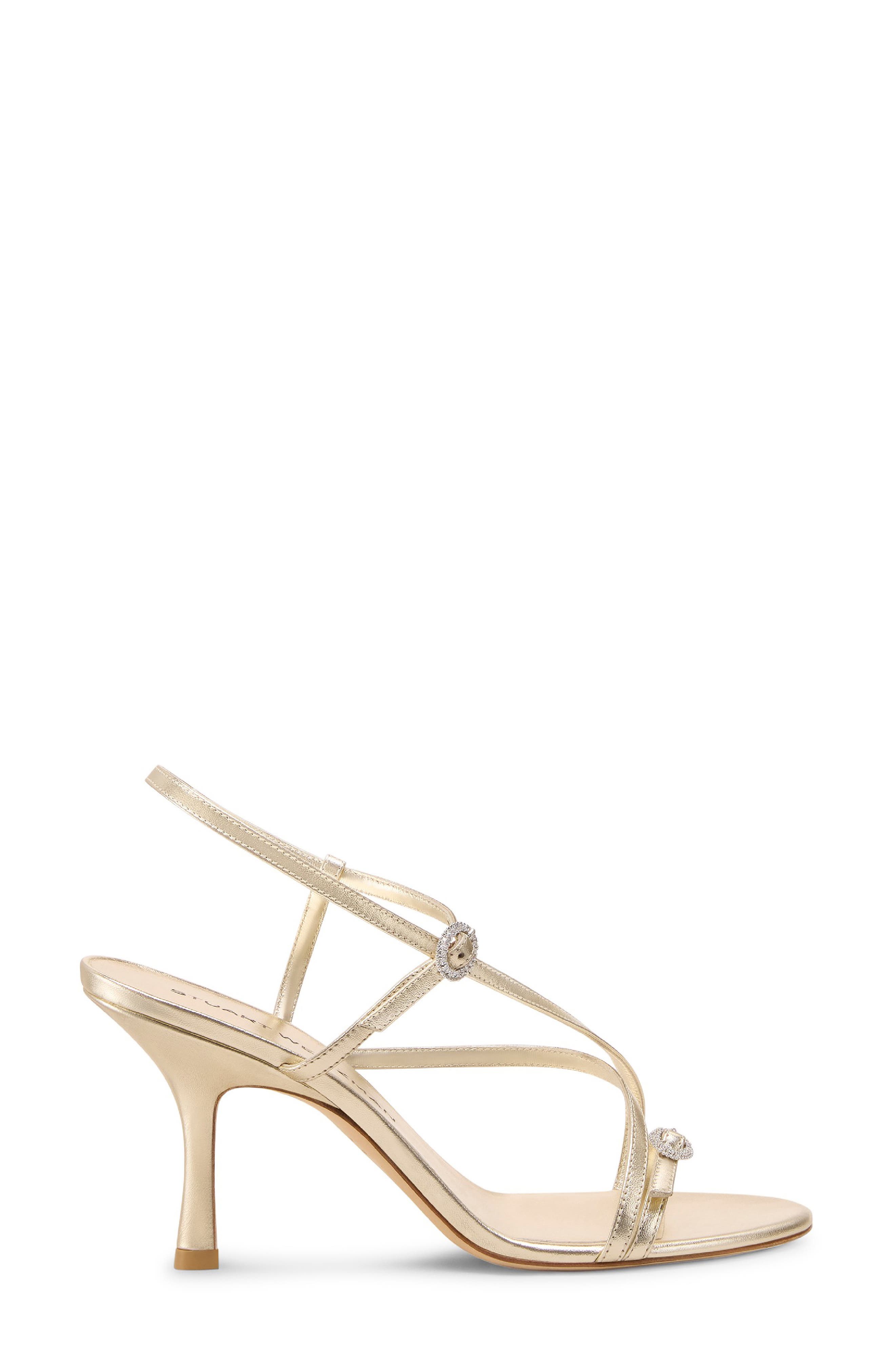 Stuart Weitzman Kensington Strappy Sandal 85, Alternate, color, Light Gold