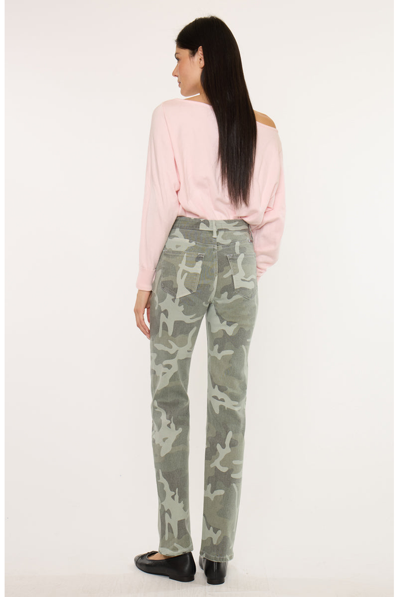 Allie High Rise Camo Straight Leg Jeans, Alternate, color, Camo