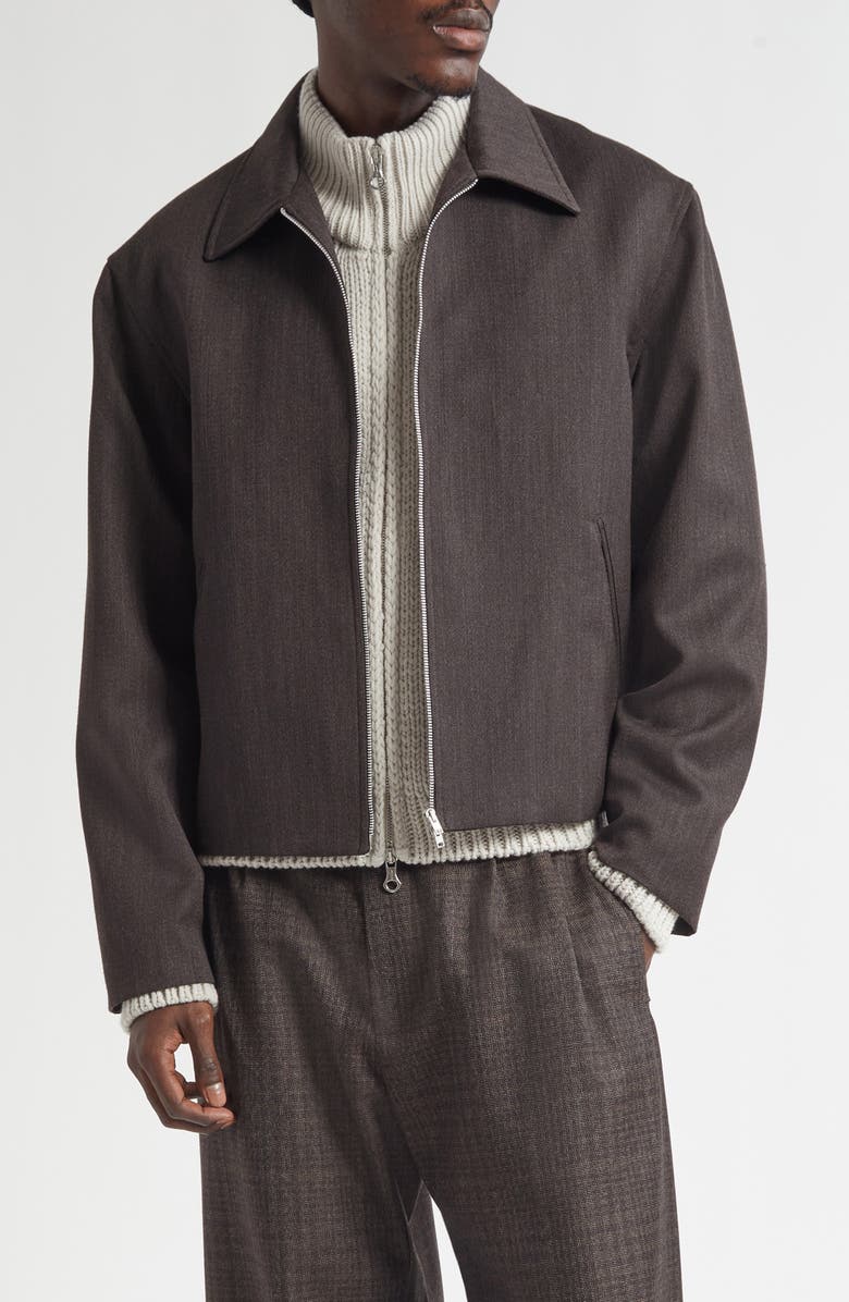 OUR LEGACY Mini Virgin Wool Jacket, Main, color, Havana Brown Chain Wool