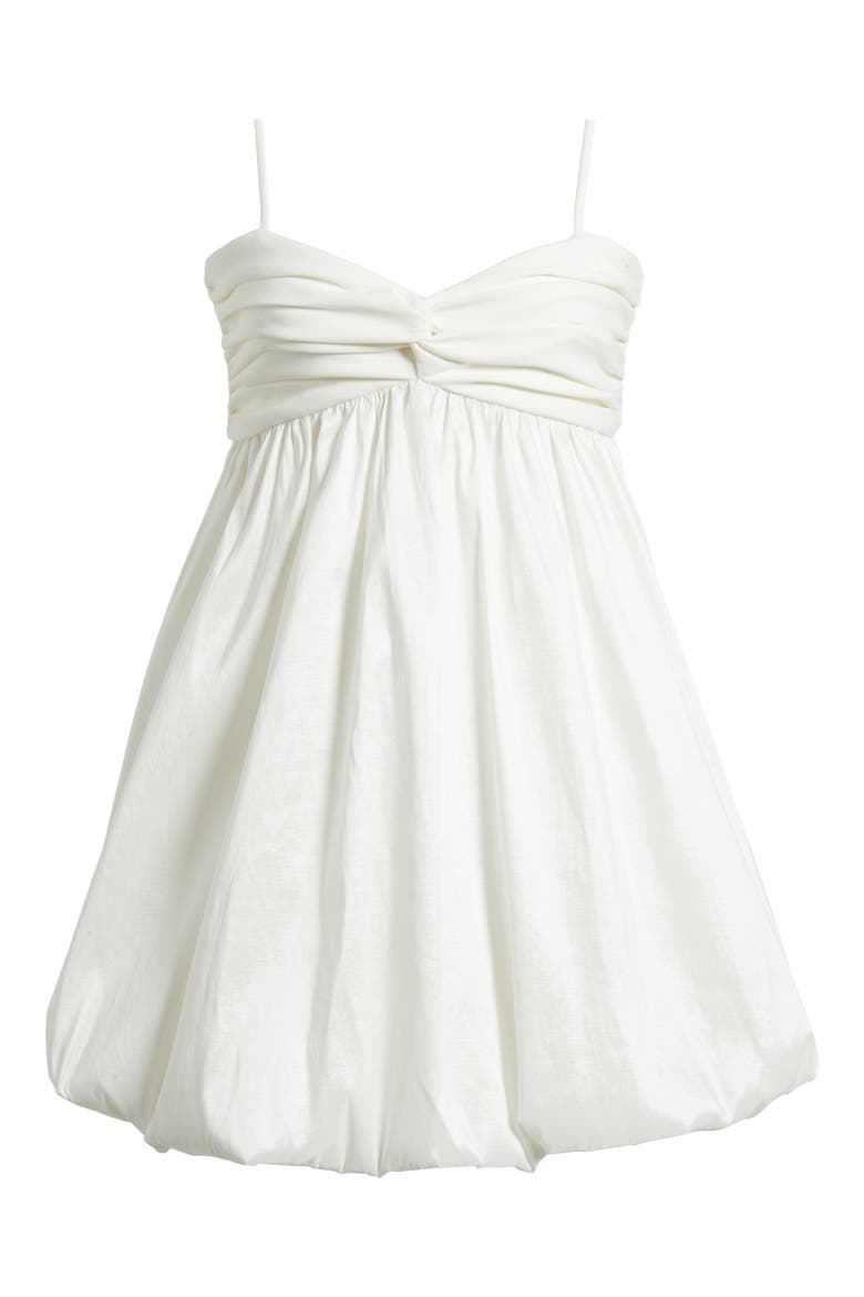 Serefina Mixed Media Bubble Minidress, Alternate, color, WHITE