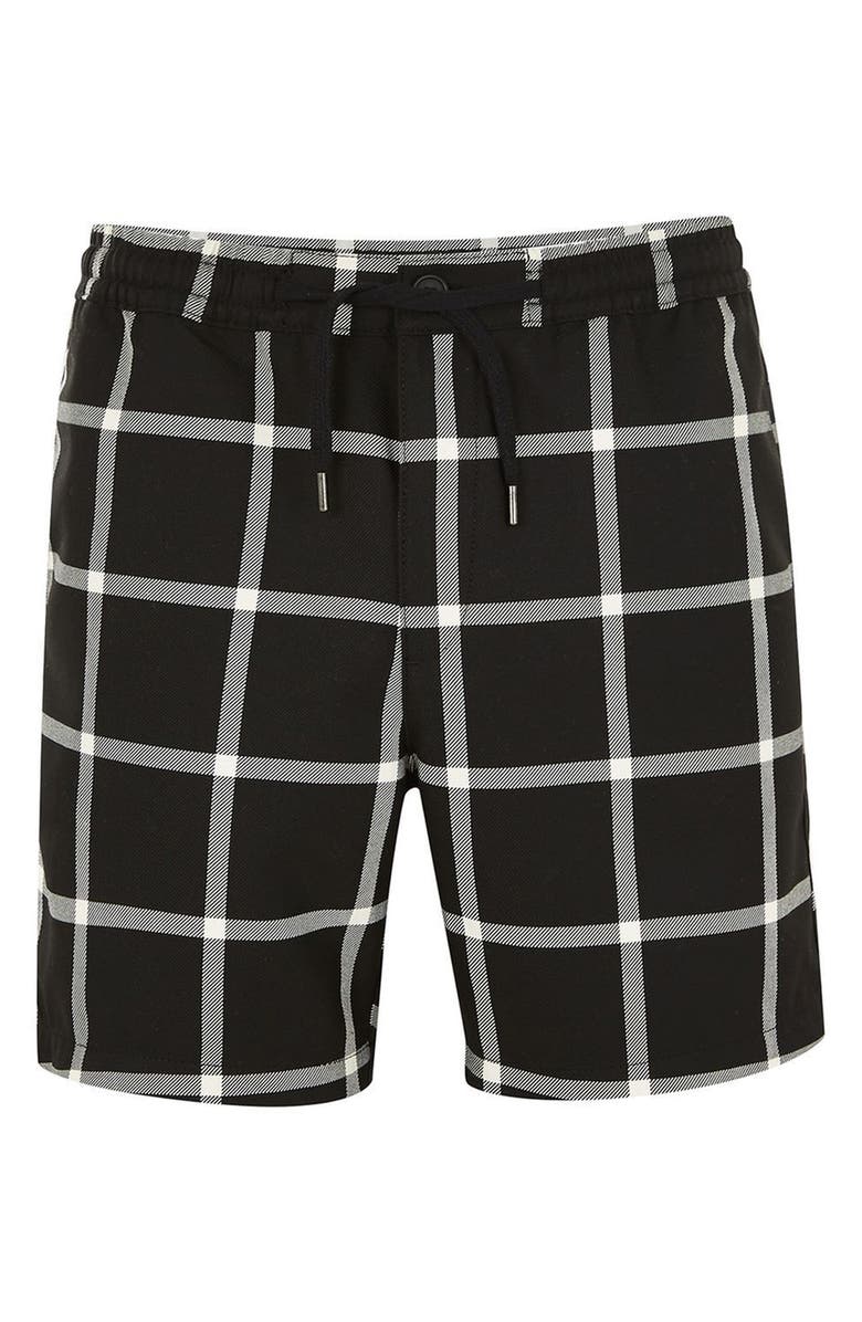 Topman Windowpane Swim Trunks, Alternate, color, 