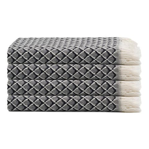 Serenity Grid Turkish Cotton Hand Towel Bundle