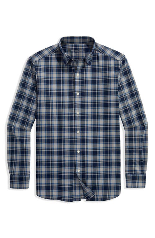Vineyard Vines Jethro Plaid Tech Twill Button-up Shirt In Blue