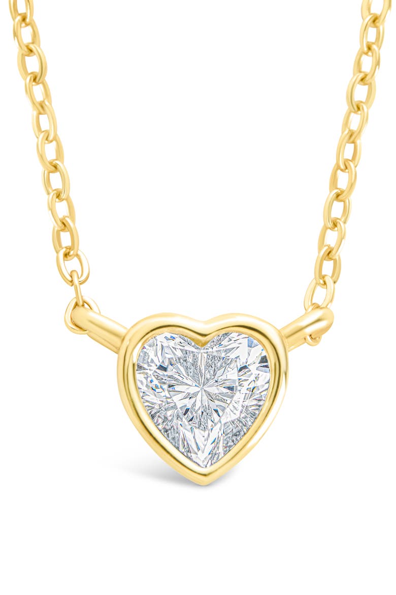 Heart Bezel Pendant Necklace, Main, color, GOLD