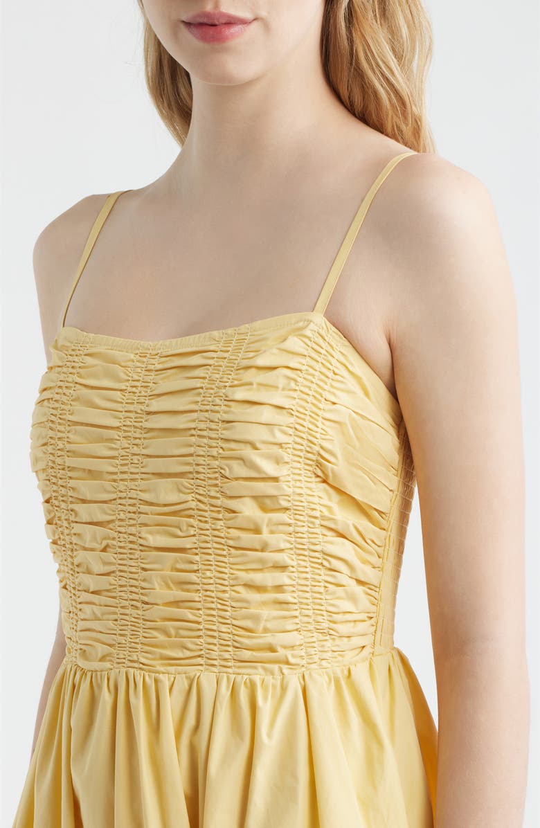 FREEMARKET Smock Bodice Cotton Sundress, Alternate, color, Butter Yellow