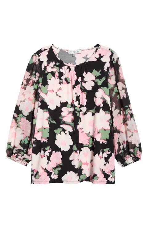 Shirred Blouson Sleeve Top