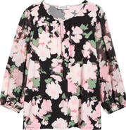 KASPER Shirred Blouson Sleeve Top