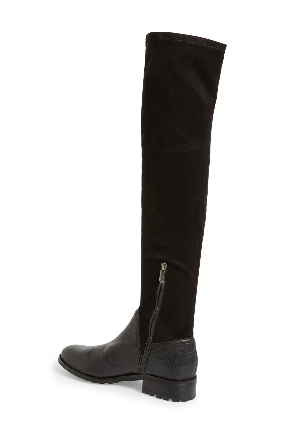 'Remi' Over the Knee Boot, Alternate, color, BLACK LEATHER