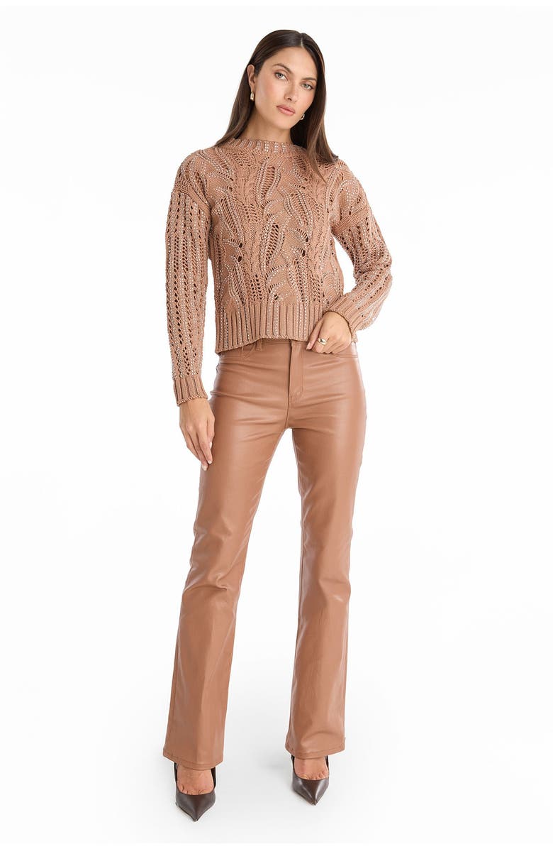 The Noli Shop Elea Crystal Knit Sweater, Alternate, color, Mocha