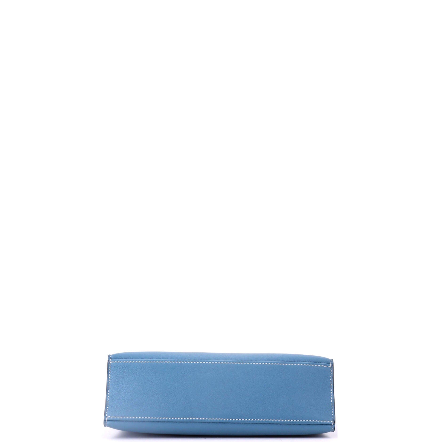 Pre-Owned Hermes Kelly Pochette Swift, Alternate, color, Bleu Jean