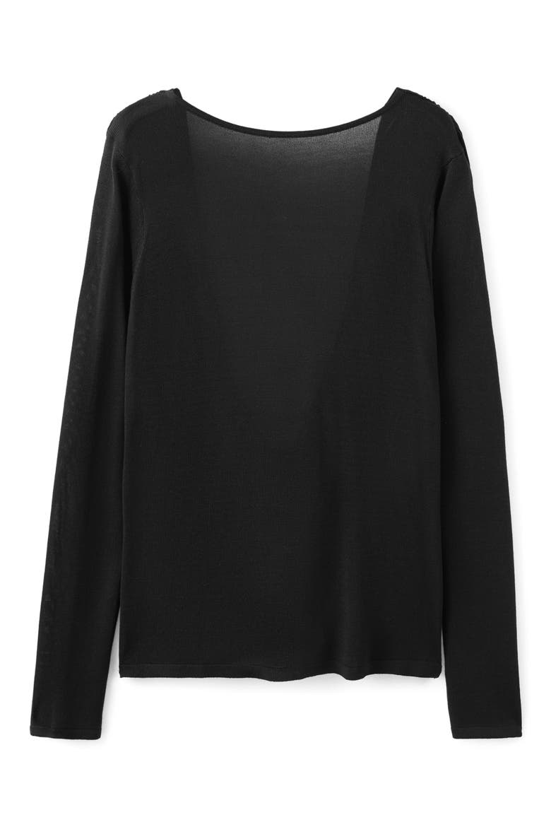 Open Back Sweater, Alternate, color, BLACK