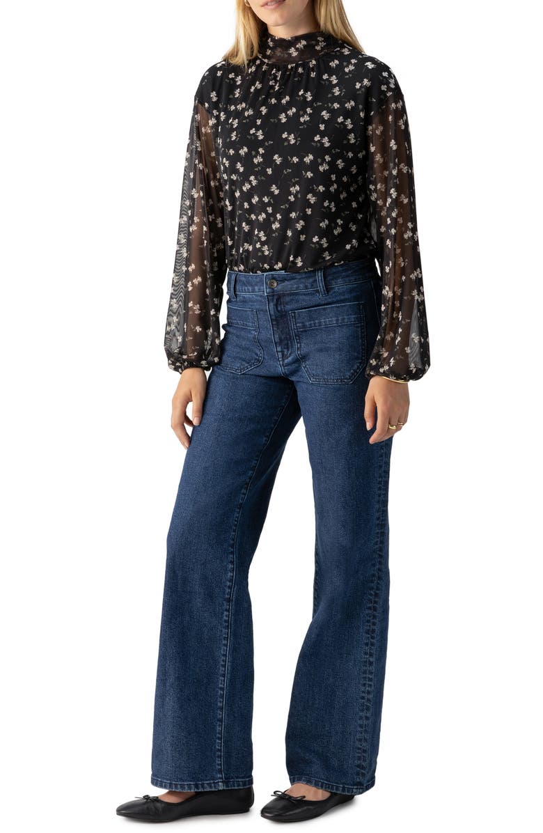 Sanctuary Isn't She Lovely Mock Neck Mesh Top, Alternate, color, 