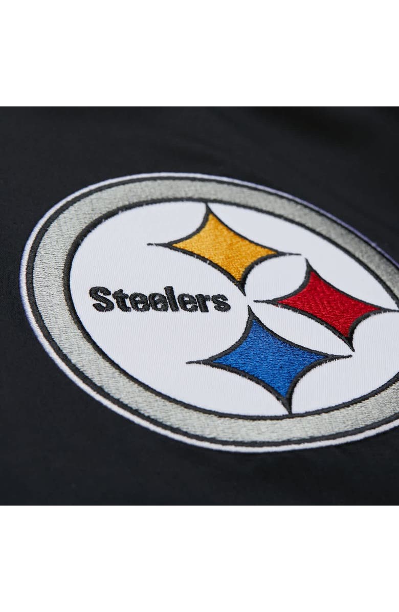 Mitchell & Ness Men's Mitchell & Ness Black Pittsburgh Steelers Double Down Satin Full-Snap Jacket, Alternate, color, Black