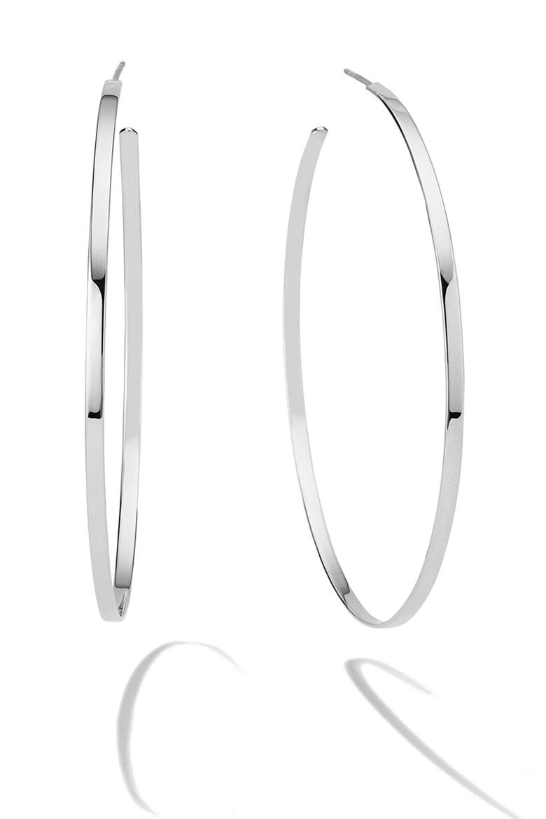Sunrise 14K Gold Hoop Earrings, Alternate, color, WHITE GOLD