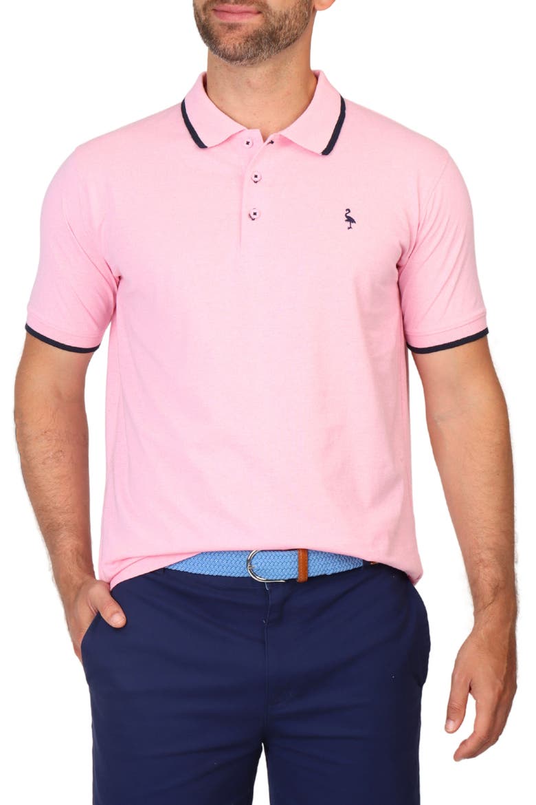 Micro Tipped Jersey Knit Polo, Alternate, color, LIGHT PINK