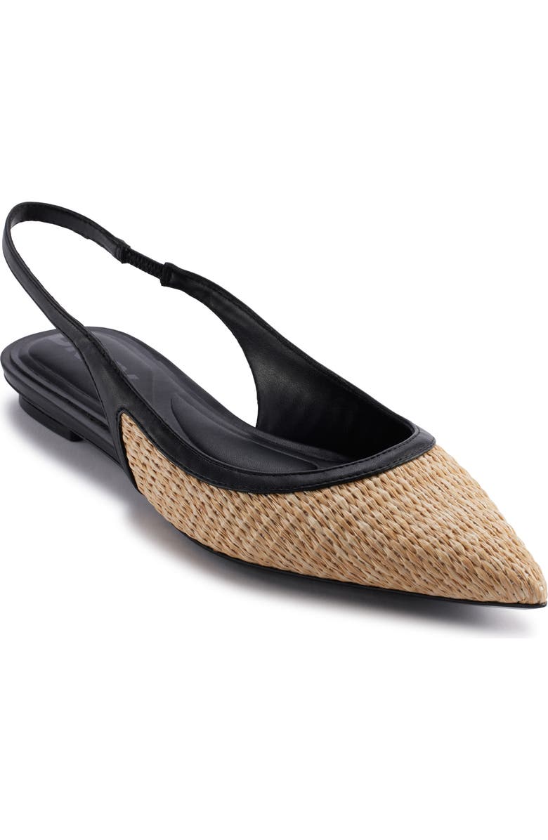 DKNY Millbury Slingback Pointed Toe Flat, Main, color, Natural/ Black