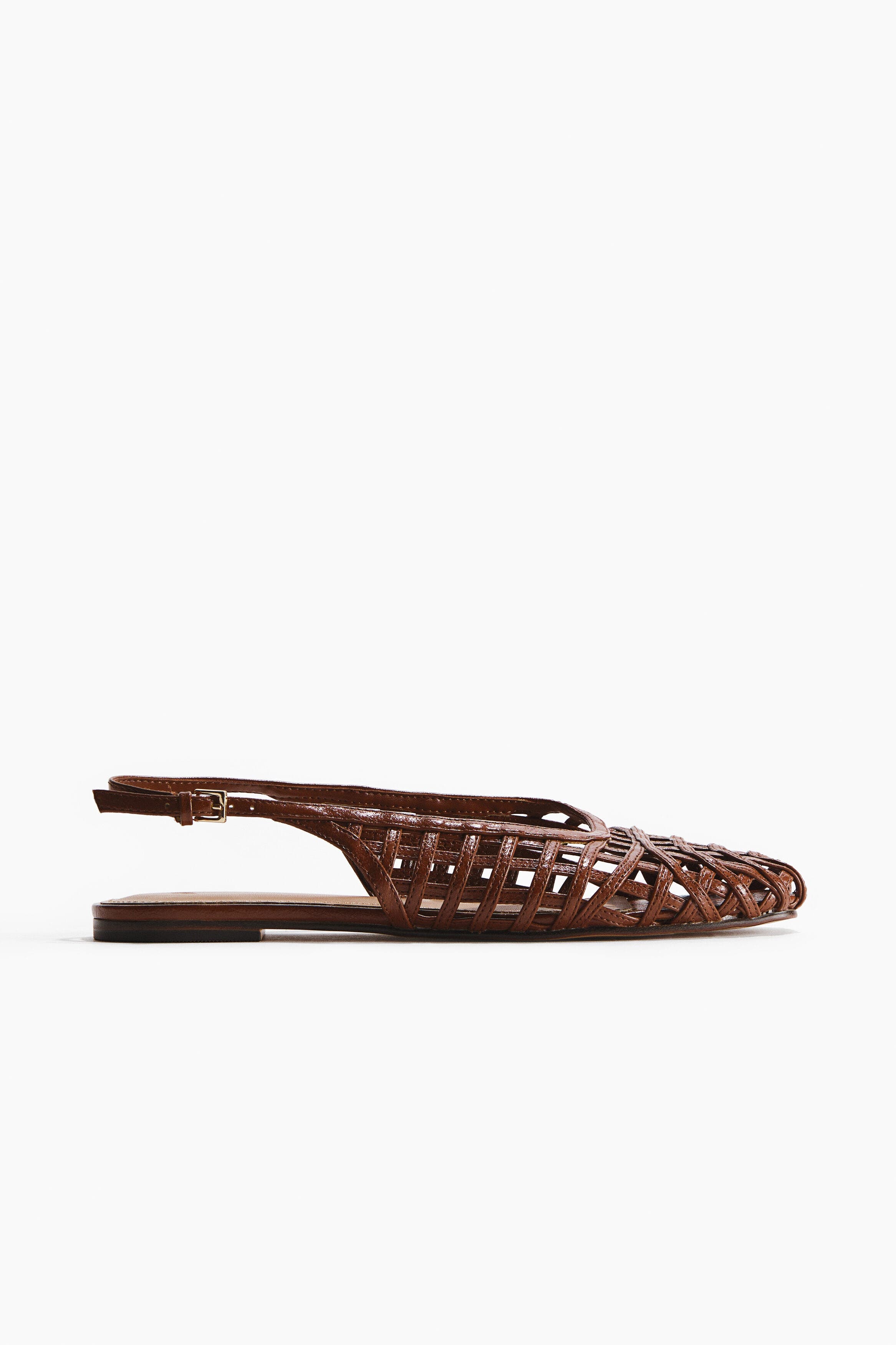 H&M Braided-look Slingbacks, Main, color, Brown