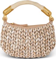 Balmain Ebene Mini bag in suede and shells