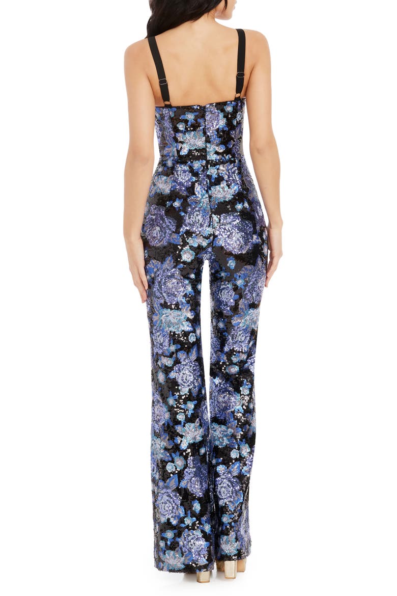 Presley Floral Sequin Jumpsuit, Alternate, color, ROYAL BLUE MULTI