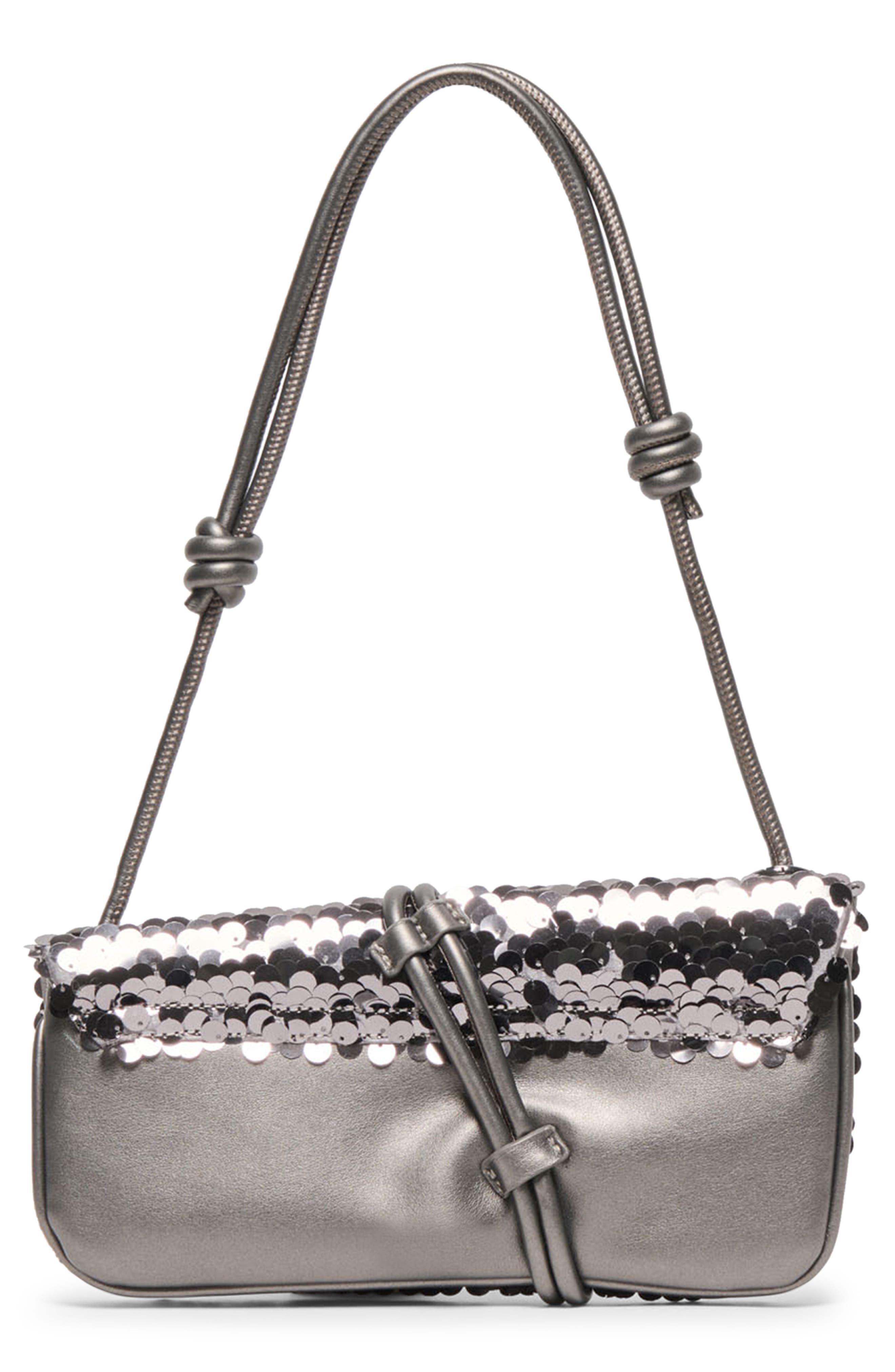 Dolce Vita Alice Sequin Shoulder Bag, Alternate, color, Gunmetal