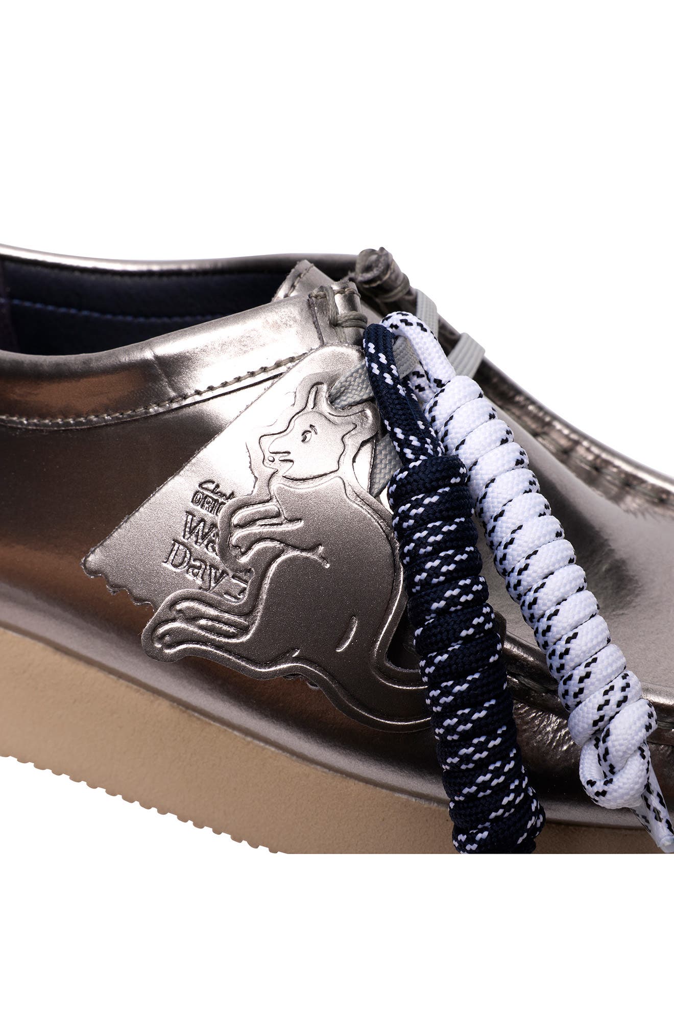 Clarks<sup>®</sup> Originals Wallabee Chukka Shoe, Alternate, color, Silver Patent