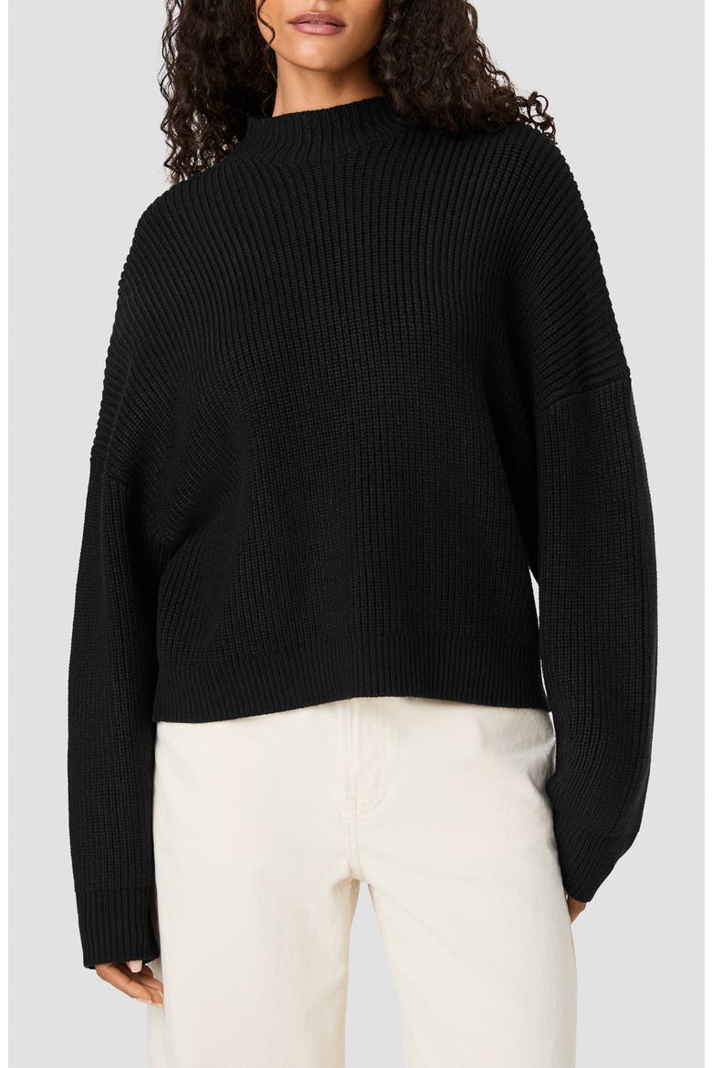 Babysoft Mock Neck Ribbed Sweater, Main, color, BLACK