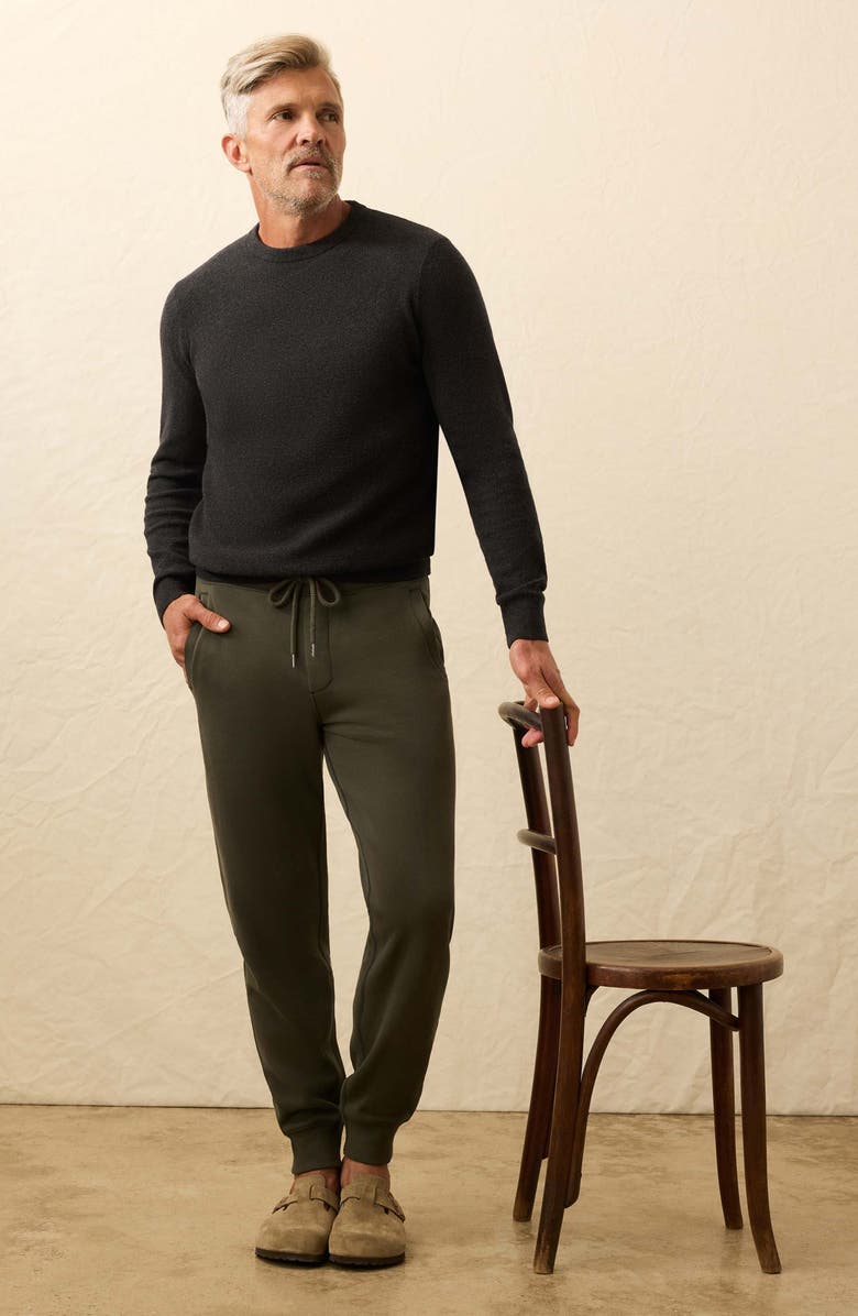 Faherty Jackson Organic Cotton Blend Sweater, Alternate, color, Wolf Black Heather