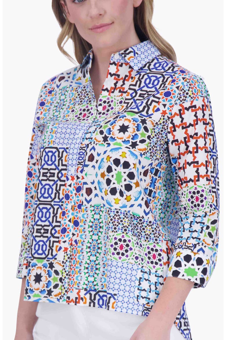 Kelly Print Button-Up Shirt, Alternate, color, MULTI