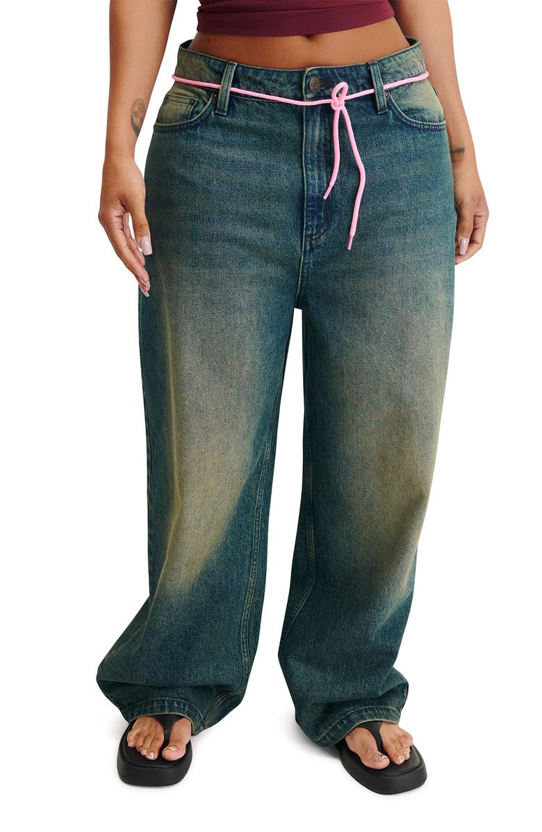 Cotton On Women's Curvy Boyfriend Super Baggy Jean, Main, color, Y2k Washed Blue