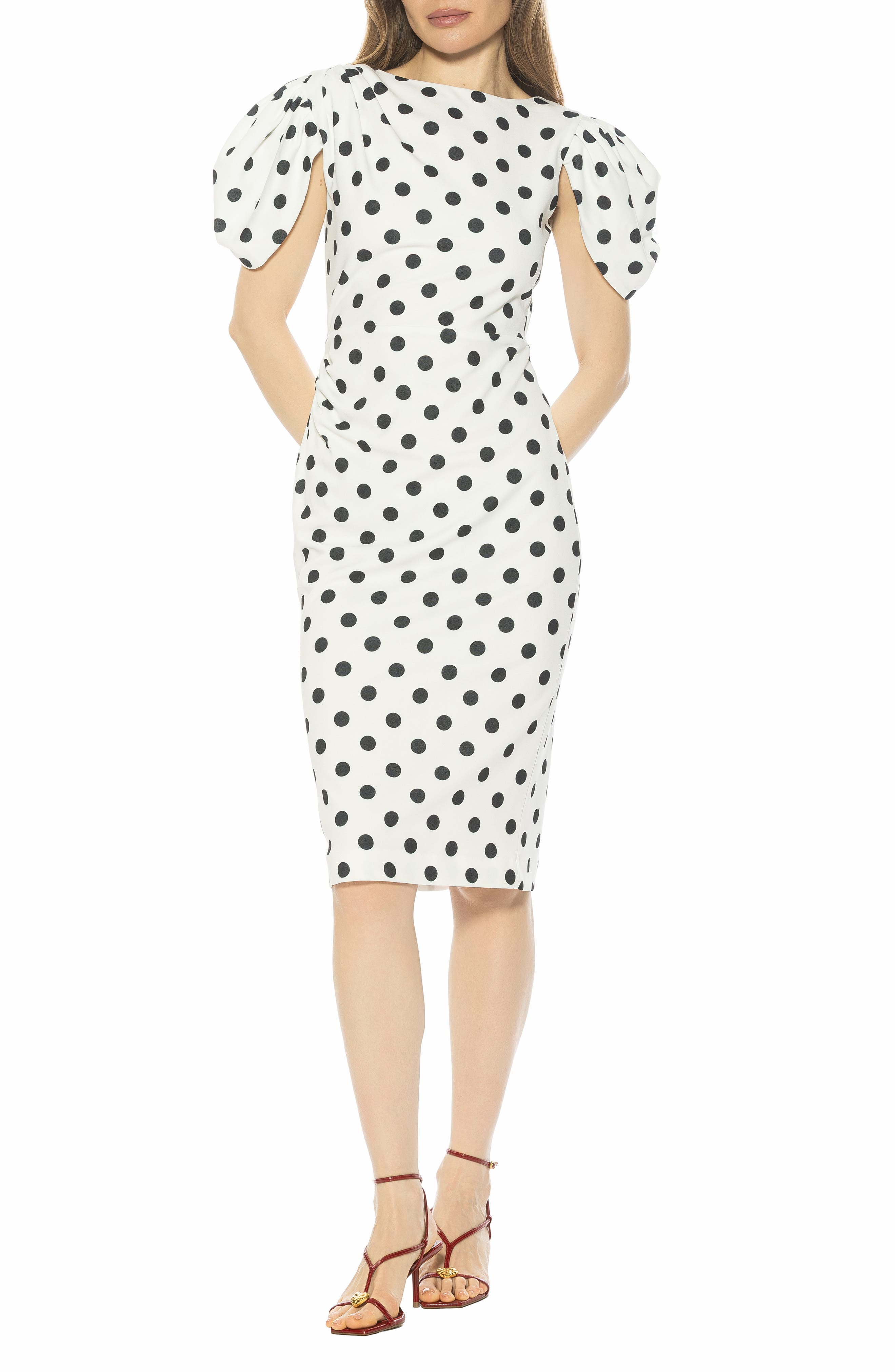 Alexia Admor Draped Shoulder Sheath Dress